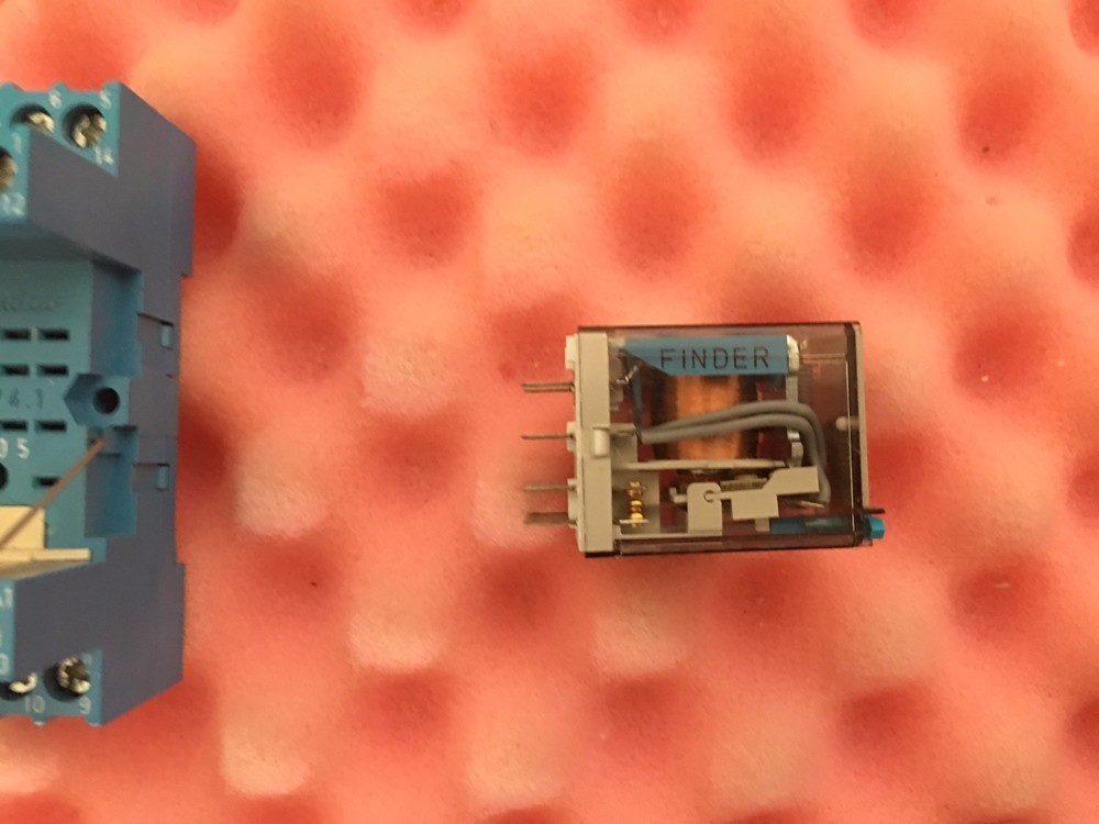FINDER 55.34 RELAY 5A 250V 24VDC & 94.74.1 RELAY BASE (SOCKET) and DIODE MODULE