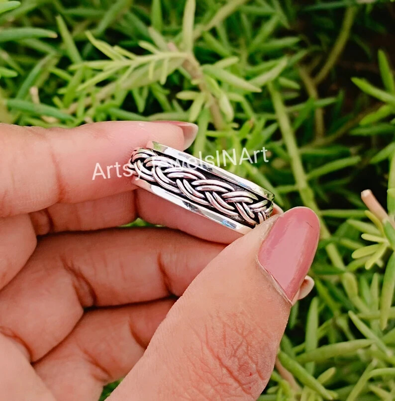 Sterling Silver Ring, Silver Celtic Ring, Spinner Ring, Celtic knot , All size