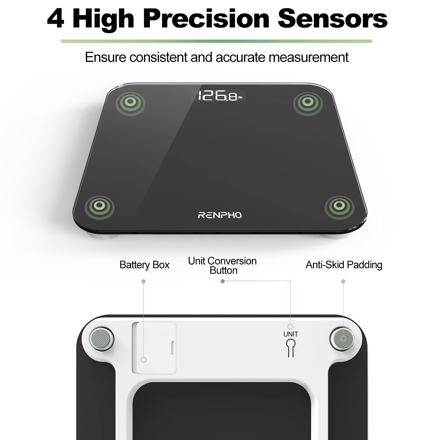 Digital Body Weight Bathroom Scale w/ Step-on Technology Battery Powered 400lbs