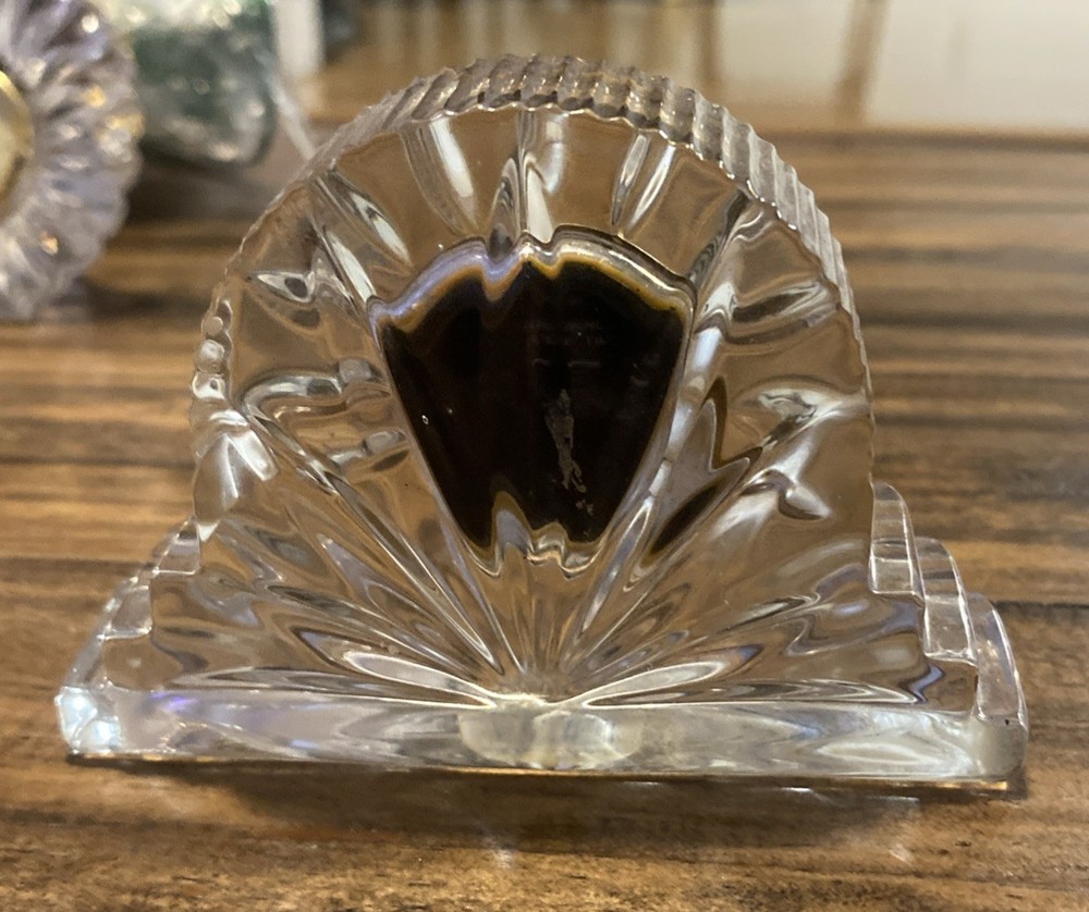Vintage Crystal Clear Glass Clock Untested
