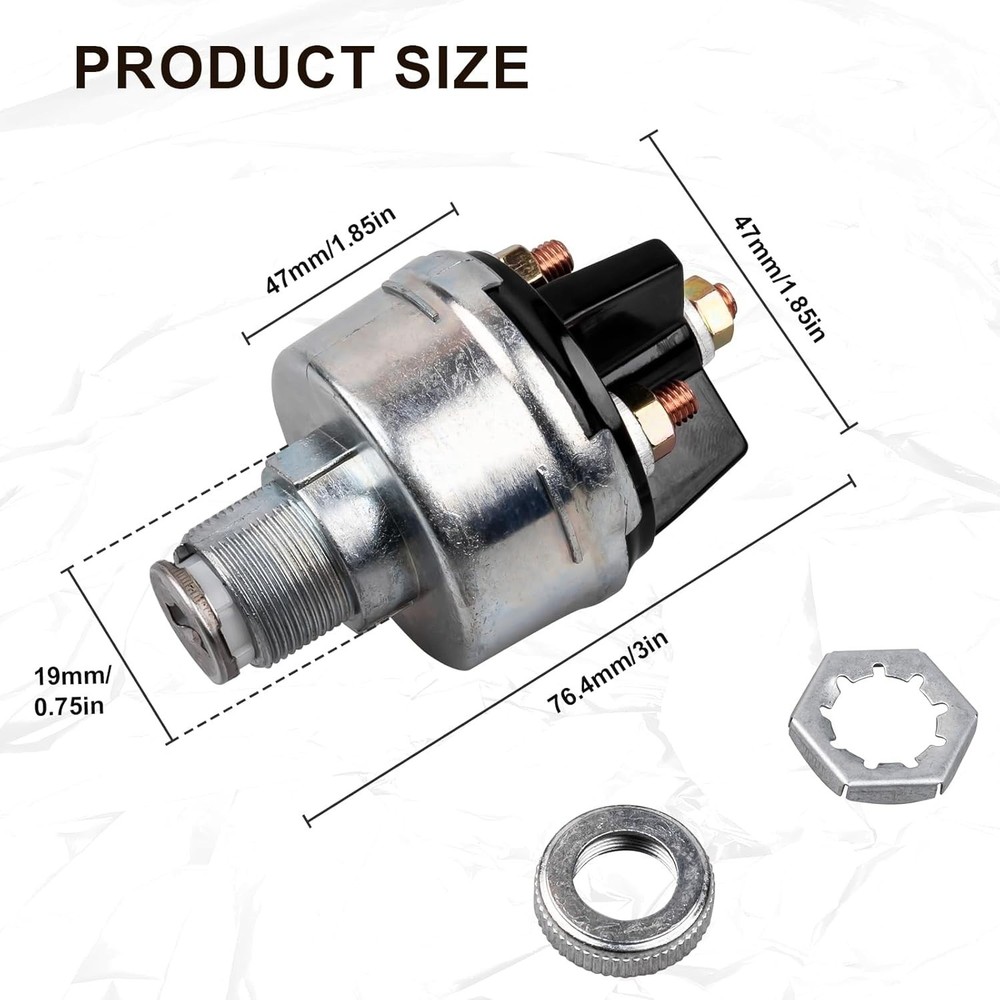 Ignition Switch with Key, 4 Position Universal Key Switch, Starter Switch 12V...