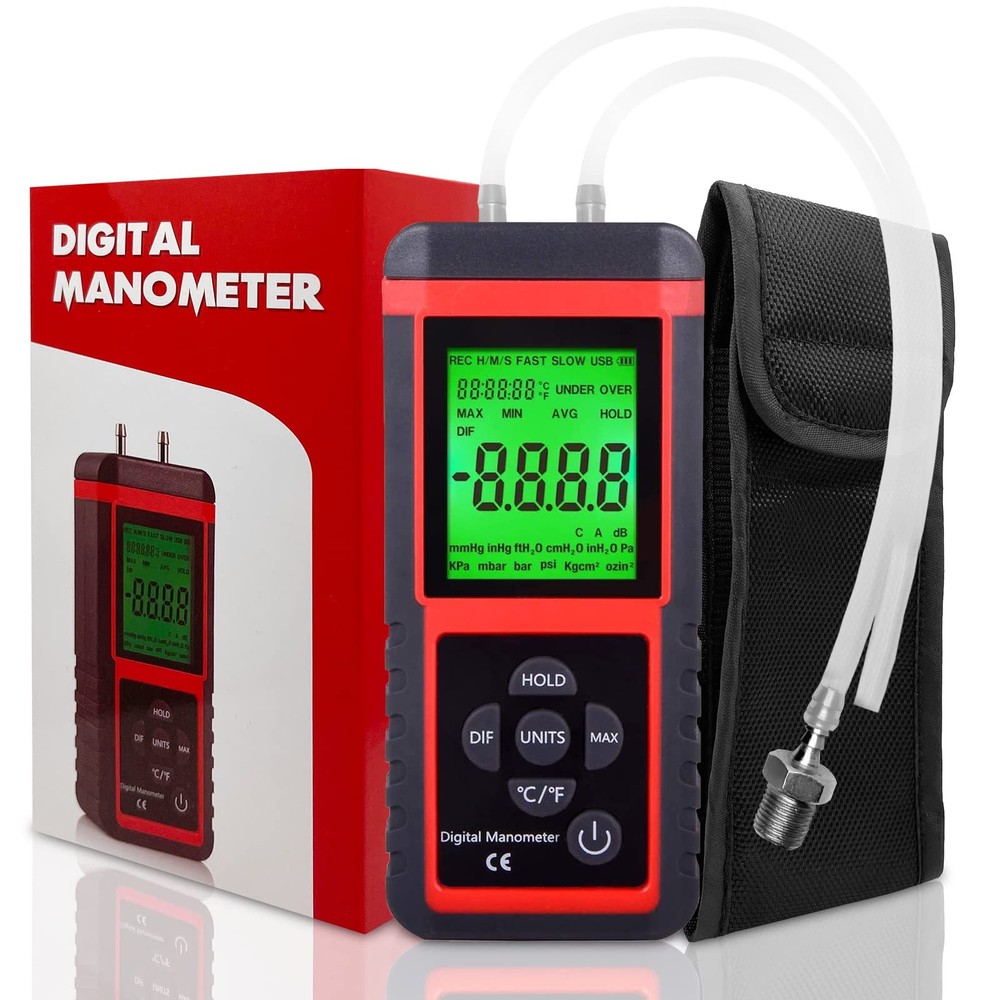 Digital Manometer HVAC Air Pressure Meter PRO
