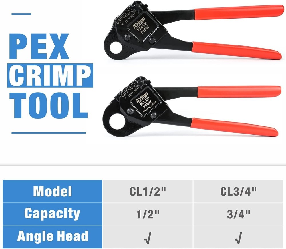 Dual Compatible PEX Crimping Tool Kit with Compact Design - Easy Access Solution