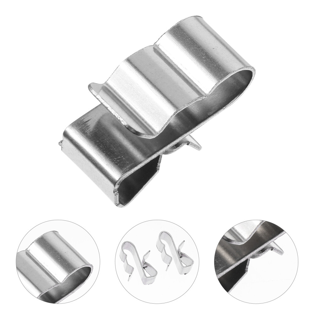 50PCS Stainless Trailer Frame Cable Clamp Clips Solar Panel Double-Wire Clips