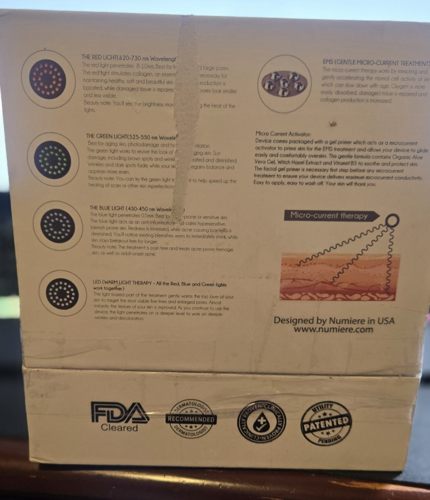 Numiere Plus Microcurrent LED Tightening Sculpting Wrinkle Reducing Device