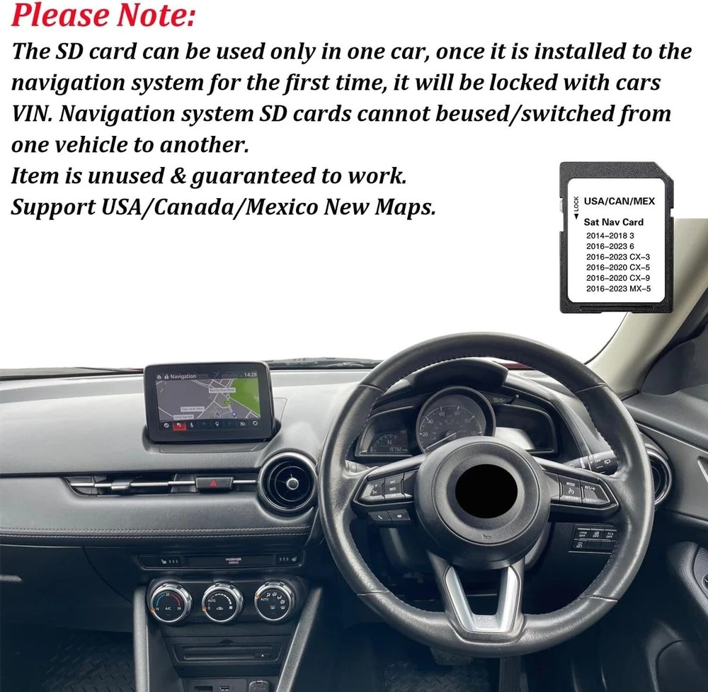 Upgraded Navigation SD Card with Latest Maps Version Compatible with 3 6 CX-3 CX