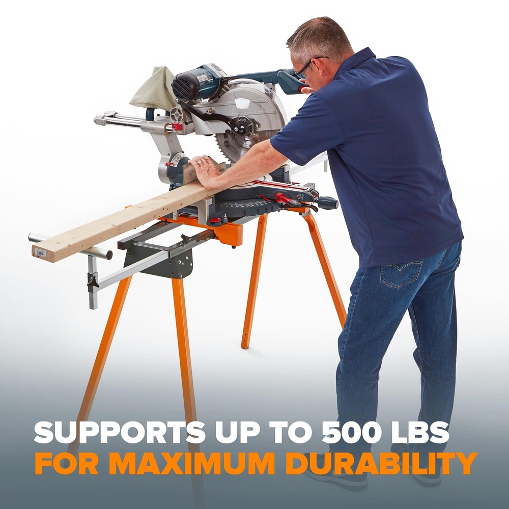 Universal Miter Saw Stand with Quick Release Tool Mounting System- Portable M...