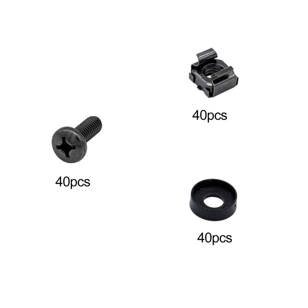 40 Pack M6x16mm Rack Mount Cage Nuts, Screws Washers for Servers, Racks