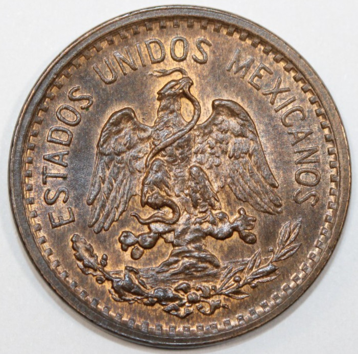 1906 1 Centavo , Red-Brown example, Mexico. # 0144