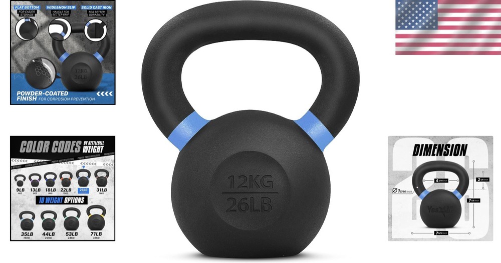 Cast Iron Kettlebell Pair for Strength Training.