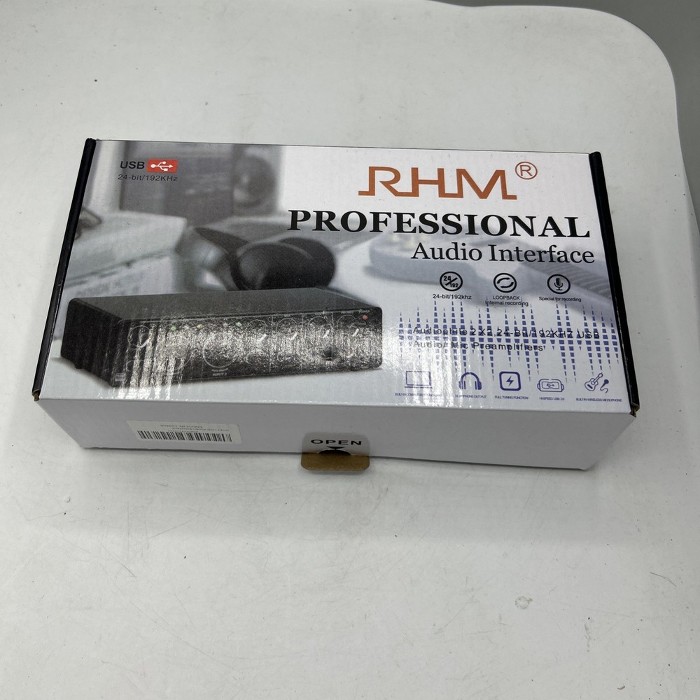 Audio Interface RHM 2 In 2 Out USB Audio Interface with 48V Phantom Power