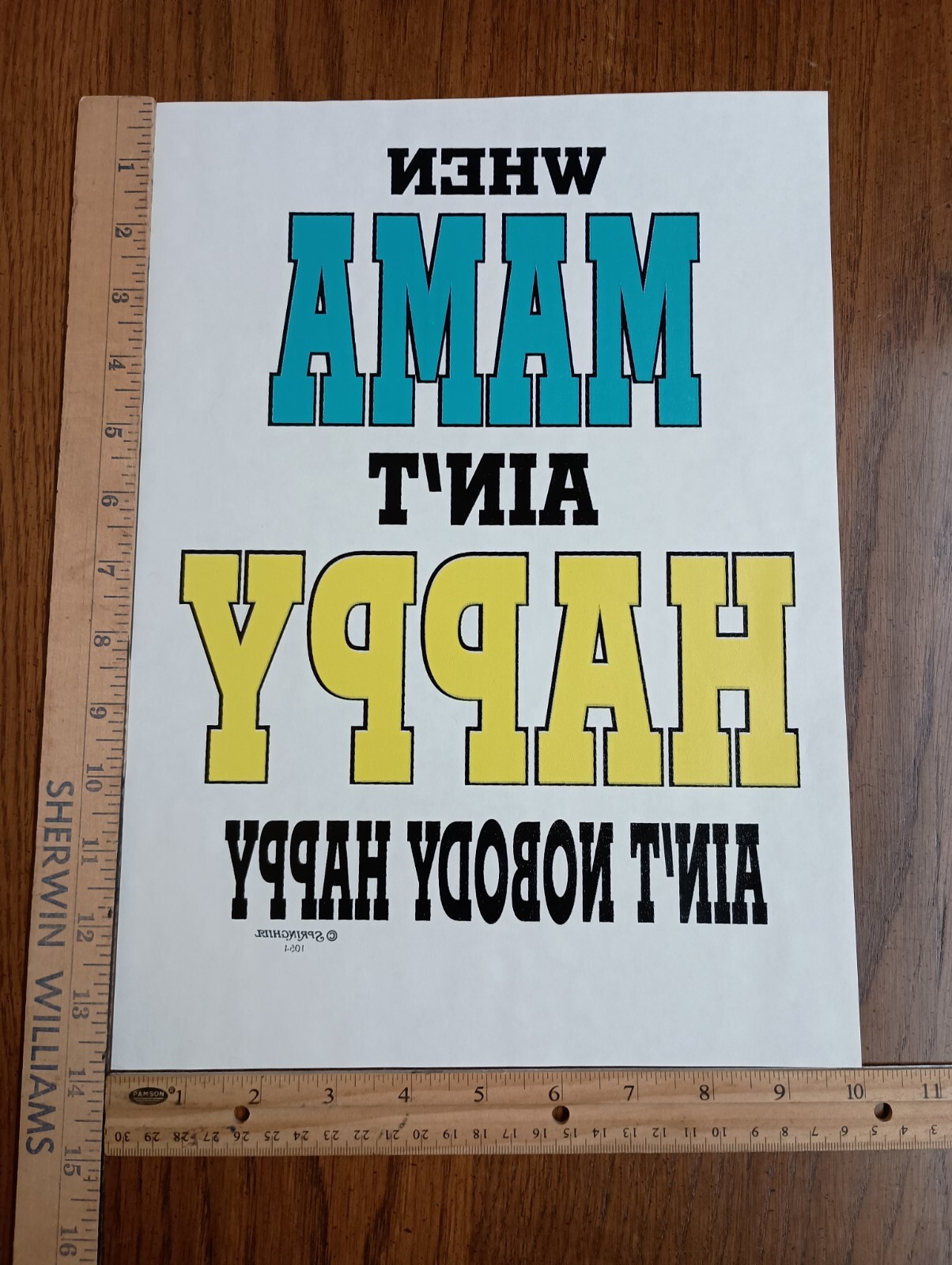 Authentic Vintage 90's Mama Ain't Happy Heat Transfer Iron On NOS