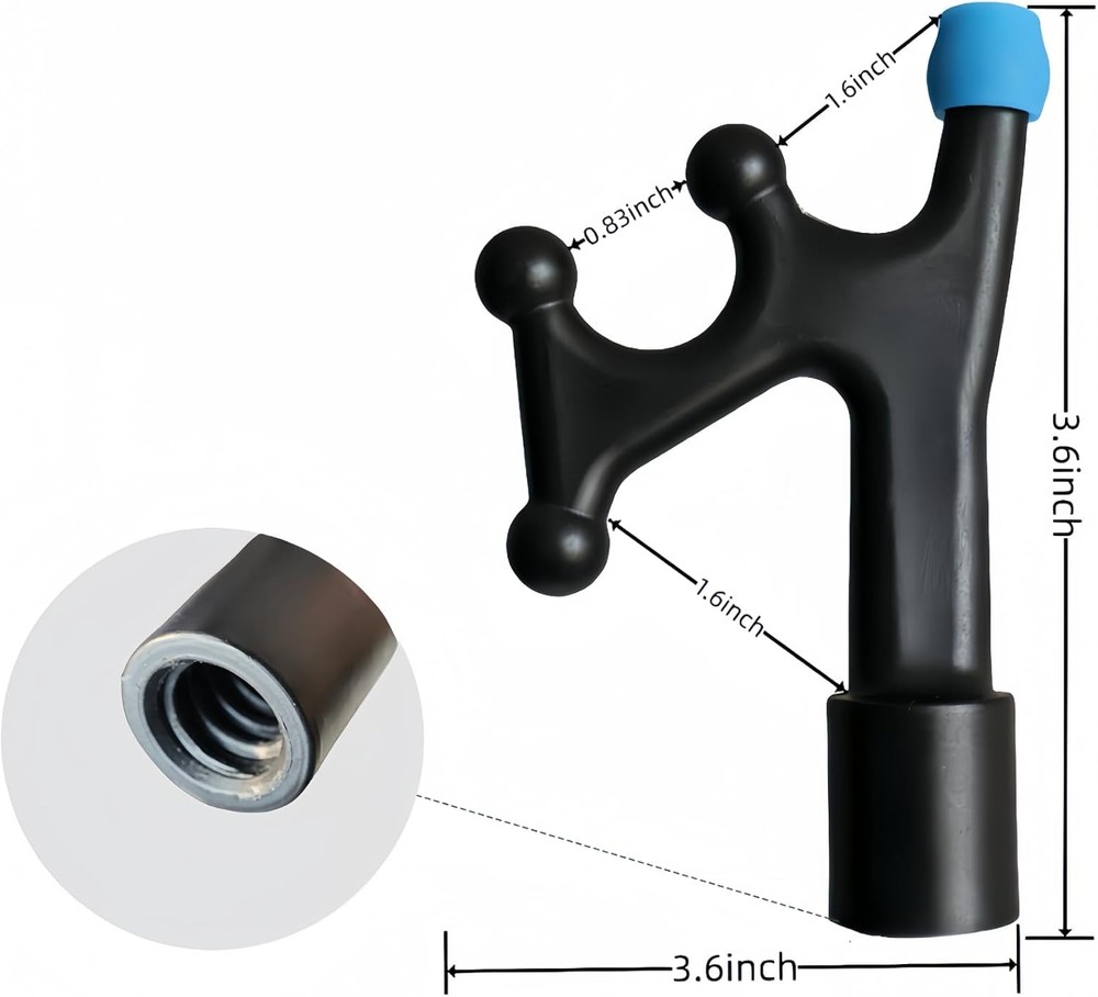 3.1-8FT Telescoping Extension Pole Boat Hook with Rubber silver