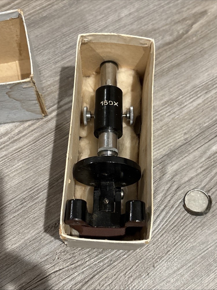 Vintage 150x Mini Microscope Unbranded Black