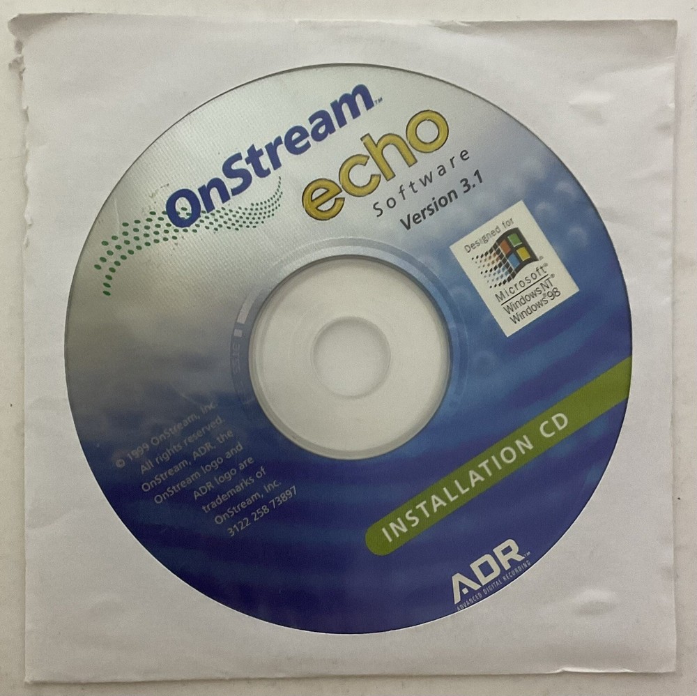 OnStream Echo Software Installation CD Ver 3.1 ElectronicsRecycledCom