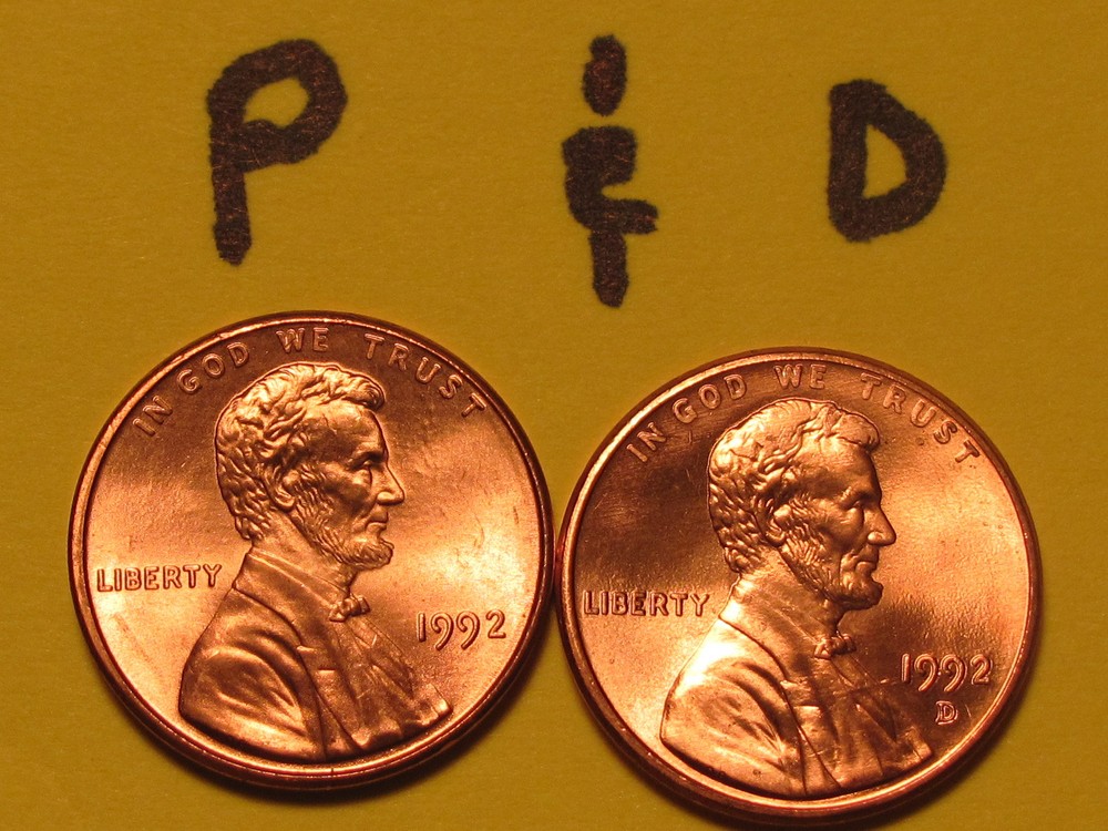 1992 P&D - LINCOLN MEMORIAL CENT SET