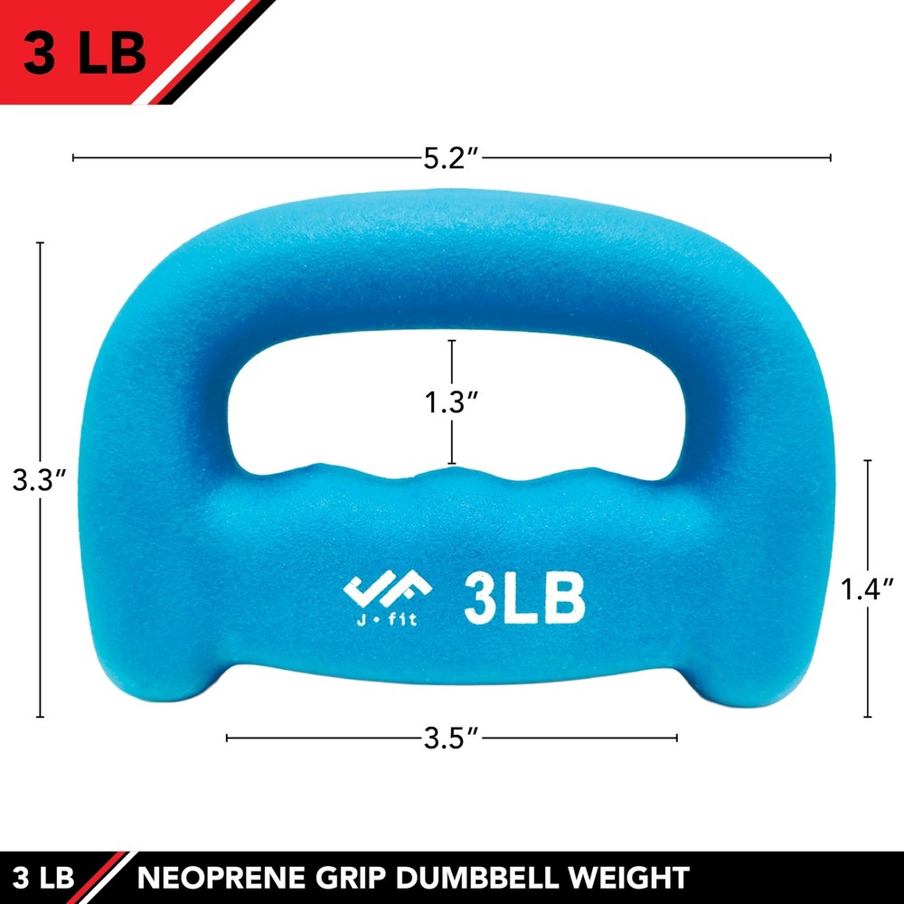 Neoprene DGrip Dumbbell Weight, 3LB, 3 Pound