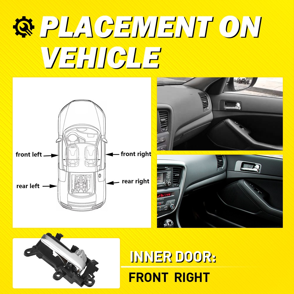 Interior Inner Inside Door Handle Chrome Front Right for Kia Optima 2011-2013