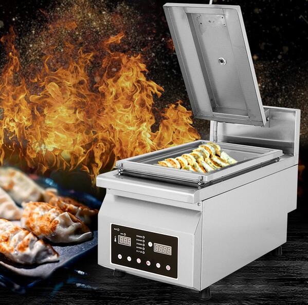 Used Fried Steam Dumpling Maker,12.6x8.5x2In Fry Pan Potsticker Frying Machine