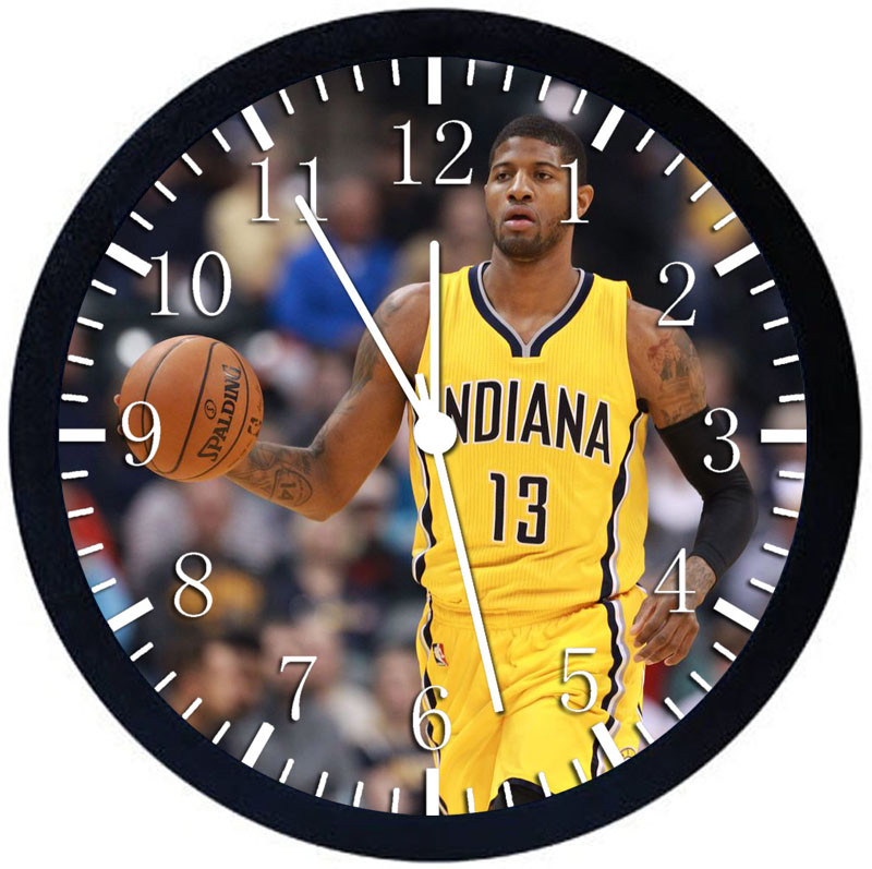 Paul George Black Frame Wall Clock Nice For Decor or Gifts E452