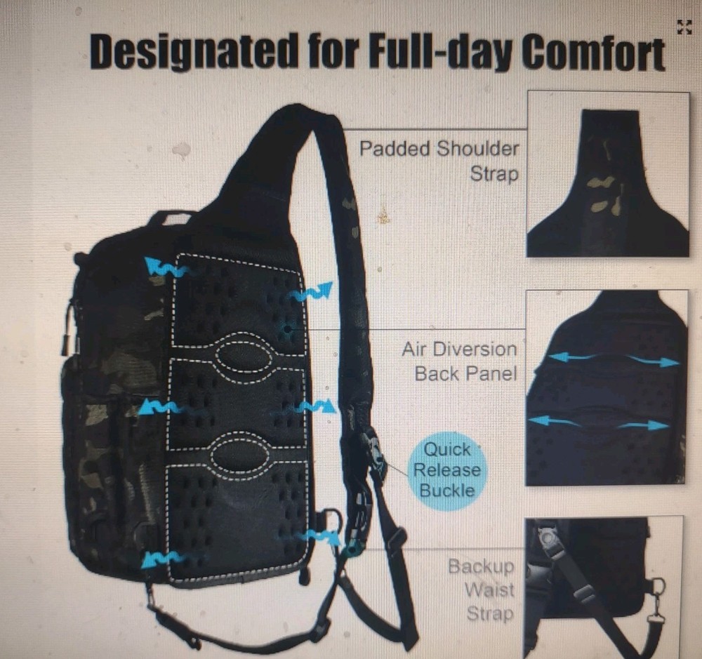 Fishing Tackle Sling Shlouder Backpack