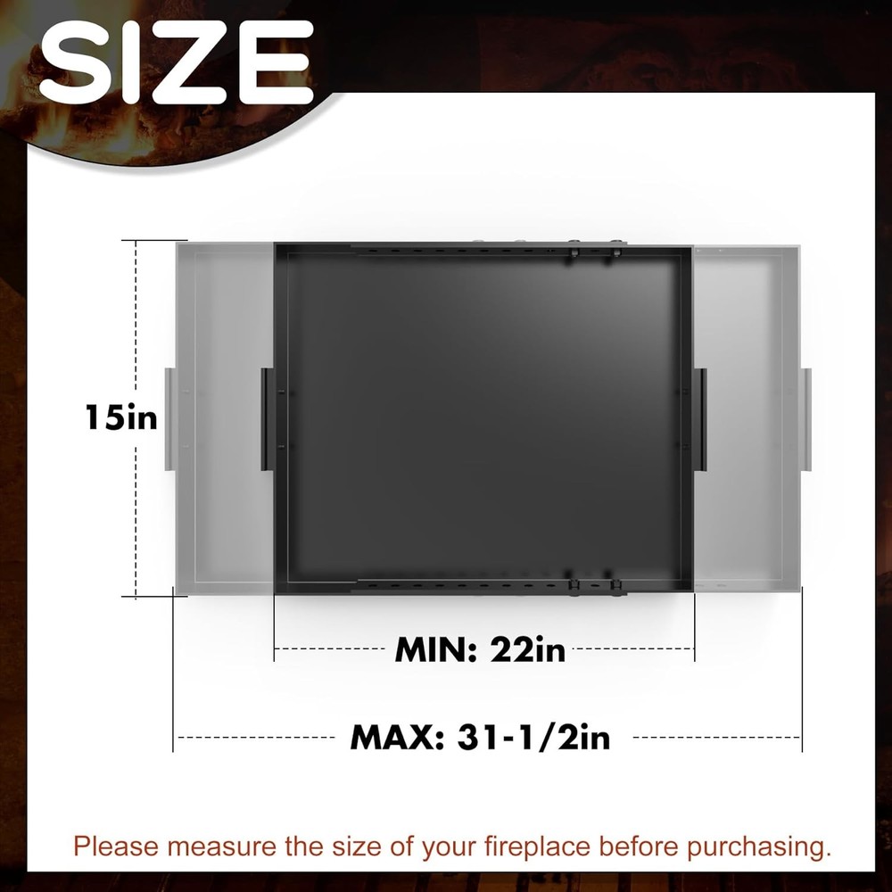 Fireplace Tray Large Size,Adjustable Ash Pan with Handles for Fireplace...