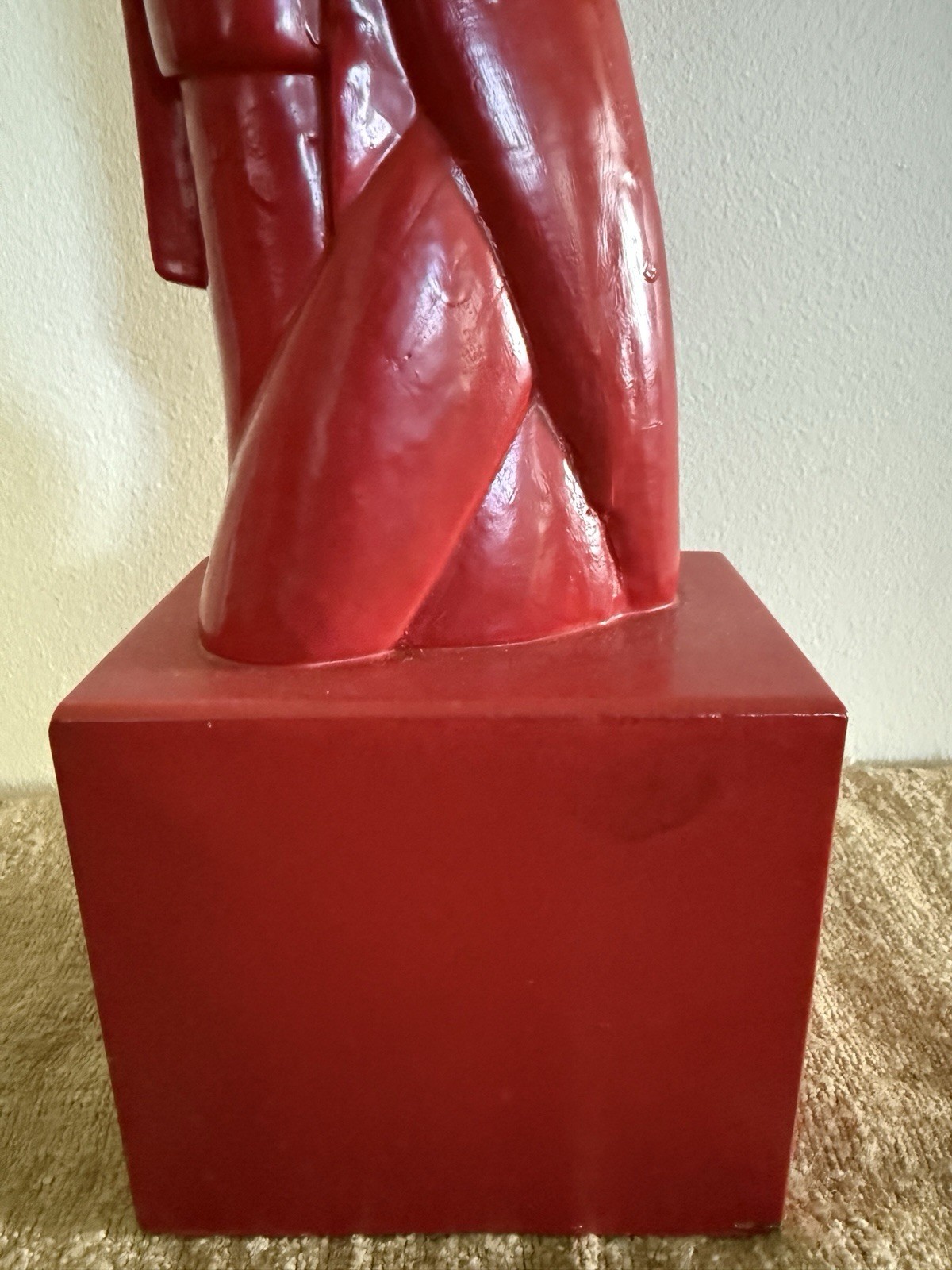 Rare Nikita Karpenko Museum Pieces Inc Abstract Red MCM Double Headed Sculpture