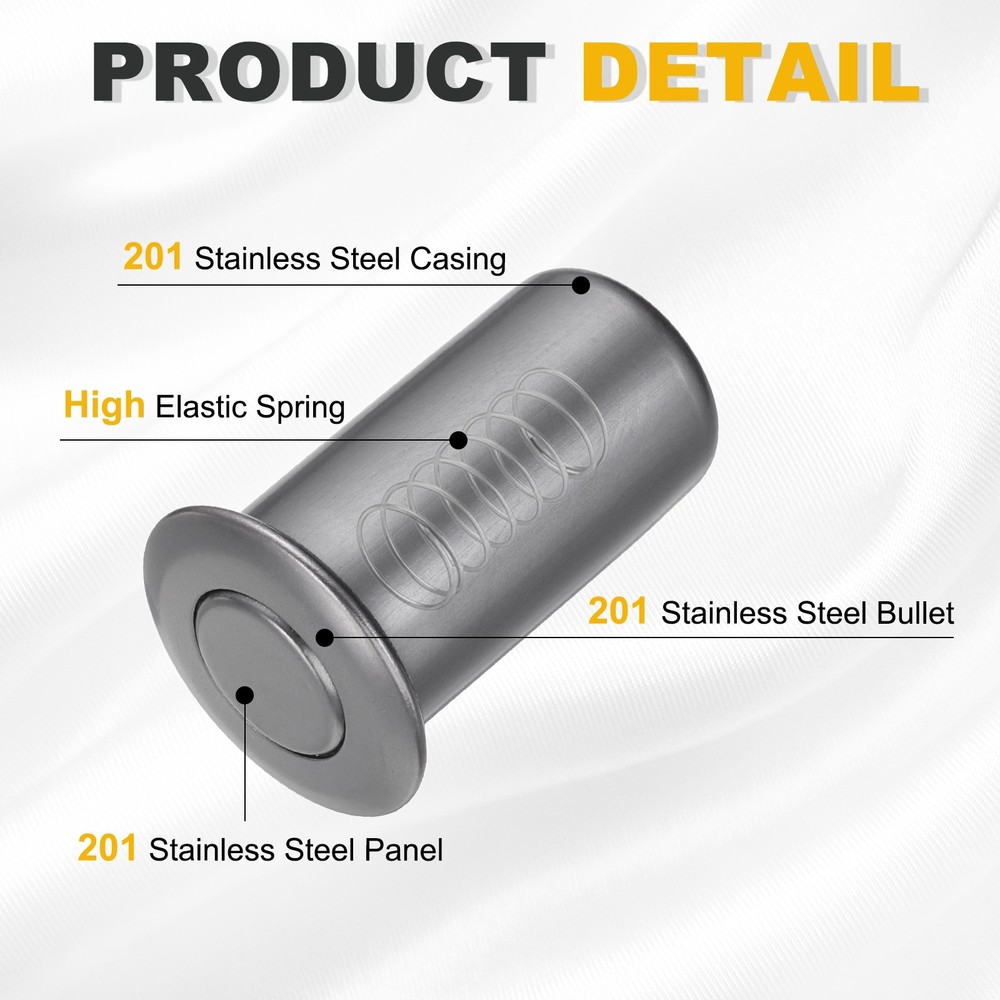 0.51" Door Latch Dust Protector, Dust-Proof Sliding Lock Insert, Grey