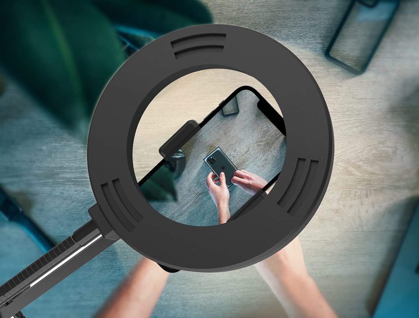 Overhead Camera Phone Mount Selfie Ring Light Desk Tripod for Video Live Stream