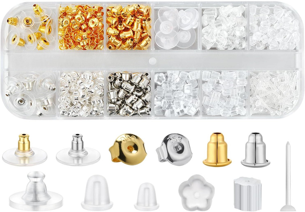 600 Pcs Clear Plastic Earring Backs for Studs and Fish Hook Earrings