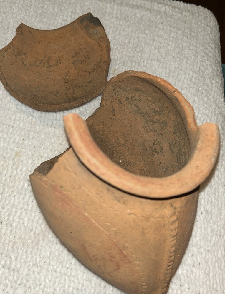 Broken Handmade Ceramic Mayan Shoe Vase 10”