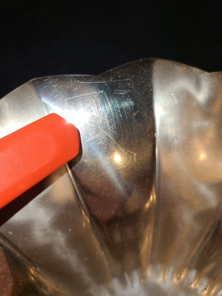 Vintage WMF IKORA Germany Polished Brushed Footed Bowl EP Brass