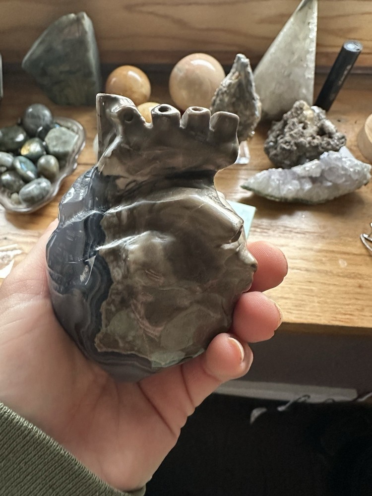 Volcano Agate Anatomical Heart