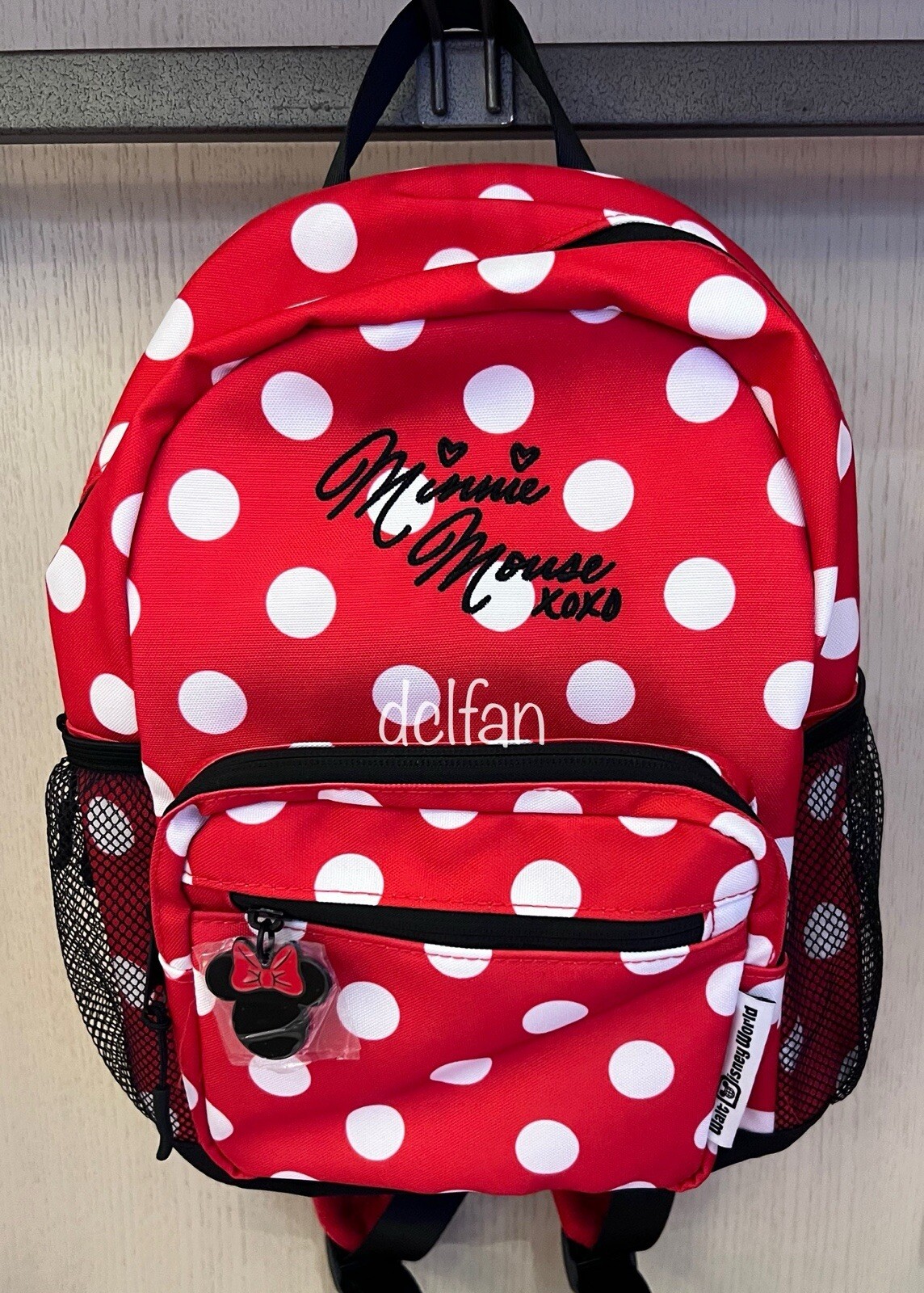 2025 Disney World Minnie Mouse Polka Dot Headband Holder Red Mini Backpack NEW