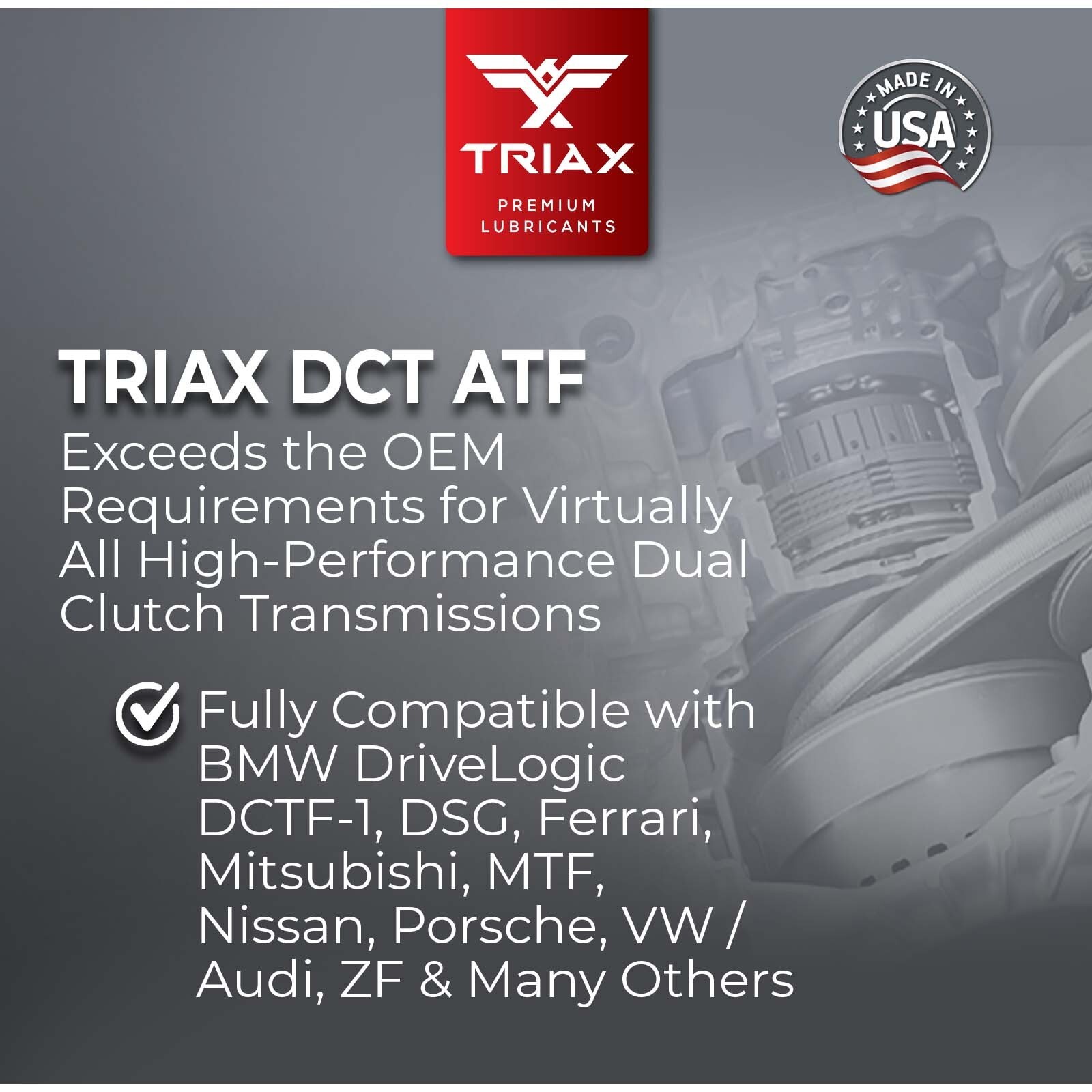 TRIAX DCT ATF Dual Clutch Full Synthetic, Lifetime Fill (1 Quart)