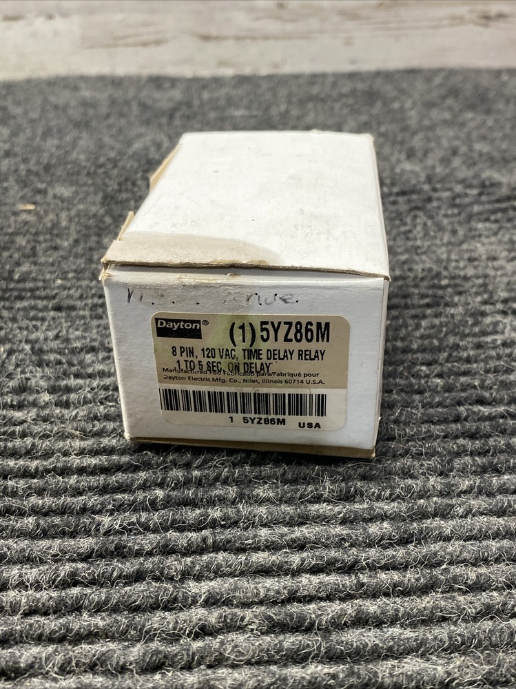 NEW DAYTON 5YZ86M TIMER TIME DELAY RELAY .1SEC-5 SEC