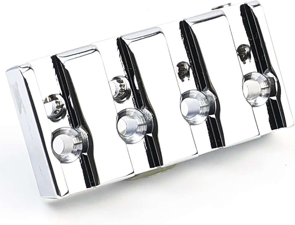 Chrome Brass 4 String Headless Bass Bridge String Lock Nut