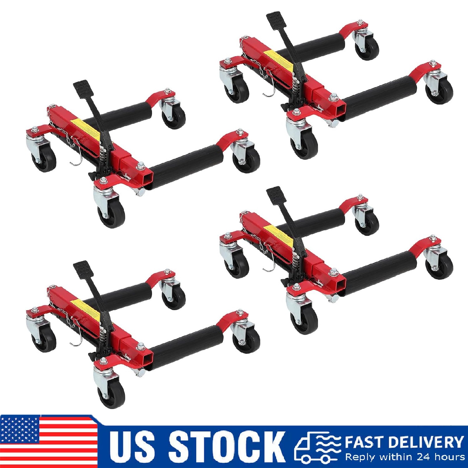 4 Set Car Wheel Dolly ,6000 Lbs Heavy Duty Hydraulic Vehicle Positioning Jacks