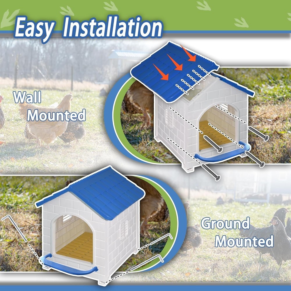 Chicken Nesting Box for Laying Eggs 1/2/3 Pack Large Easy to Assemble Hen Pla...