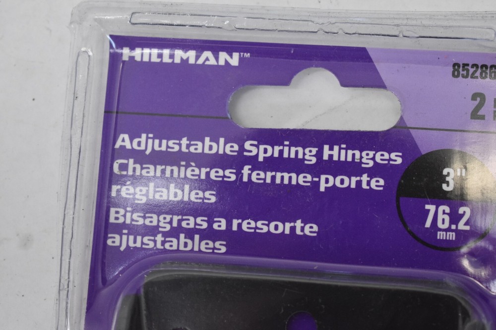 Hillman Adjustable Spring Hinges 2 Pack 3" Black Finish 852868 Double Acting