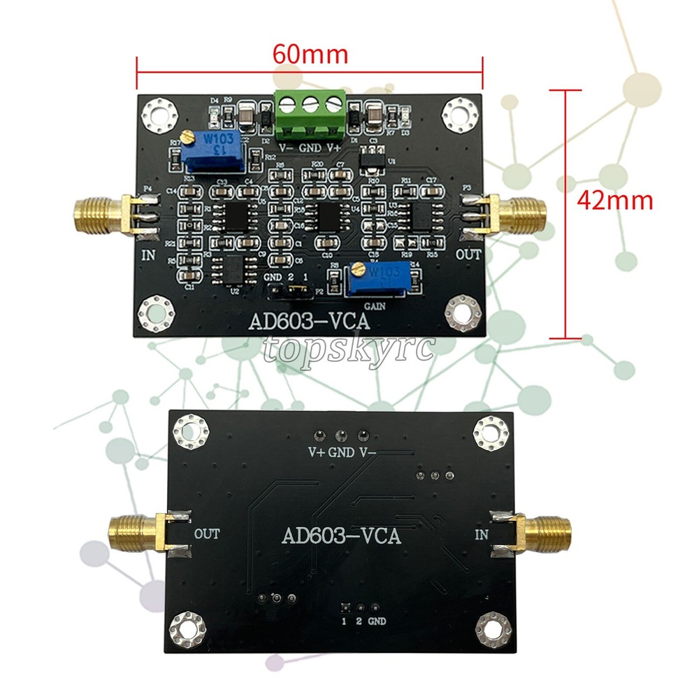 AD603 Voltage-controlled Gain Amplifier VCA -20~60dB Low Noise Amplifier tp2