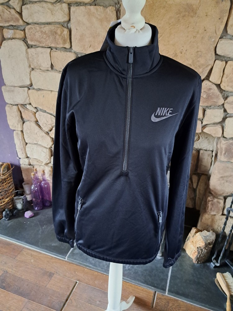 Nike PK Basic Half Zip Track Top Black Grey Size S BNWT RRP £72