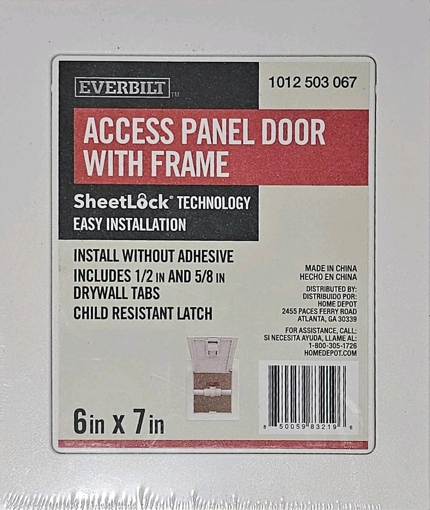 Everbilt Access Panel with Frame and Sheetlock Technology 1/2 & 5/8 Tabs 6" x 7"