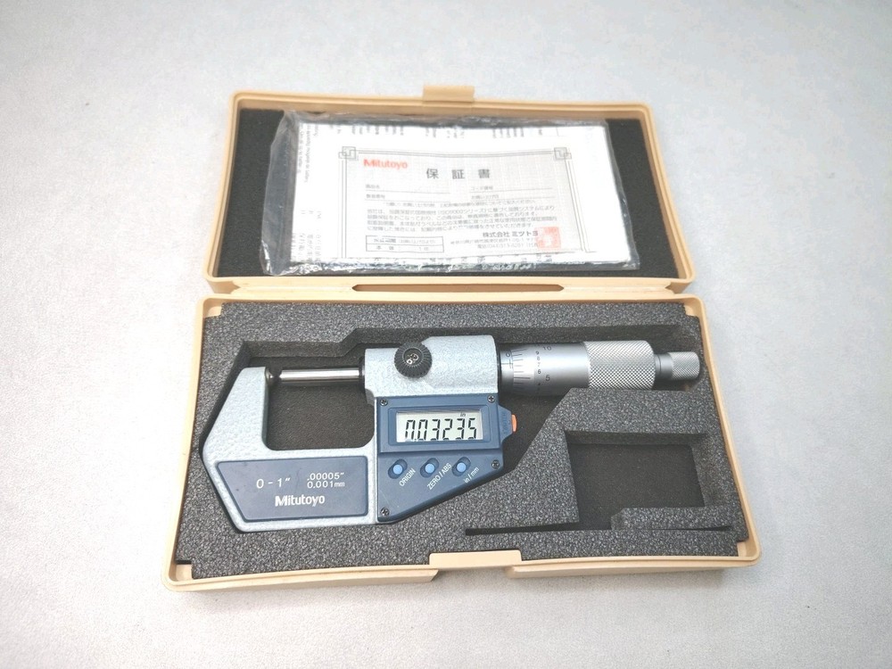 Very Nice 0-1" Mitutoyo Spherical Face Digital Micrometer Super Clean!