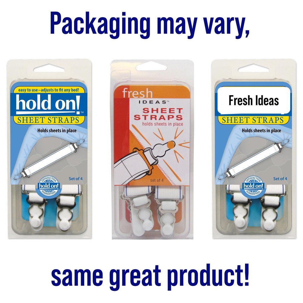 Fresh Ideas Bed Sheet Straps For Use With All Fitted Sheet Sizes 4pack White