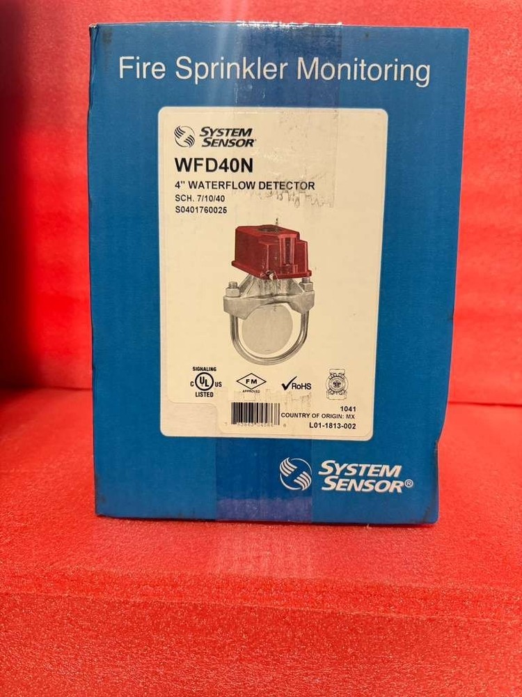 System Sensor WFD40N 4" Vane Waterflow Detector Flow Switch Fire Sprinkler 4inch