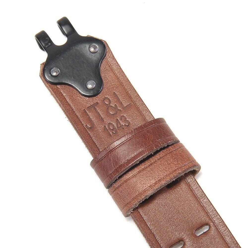 M1907 LEATHER RIFLE SLING Dated 1943 M1 GARAND SPRINGFIELD Drum Dyed Leather