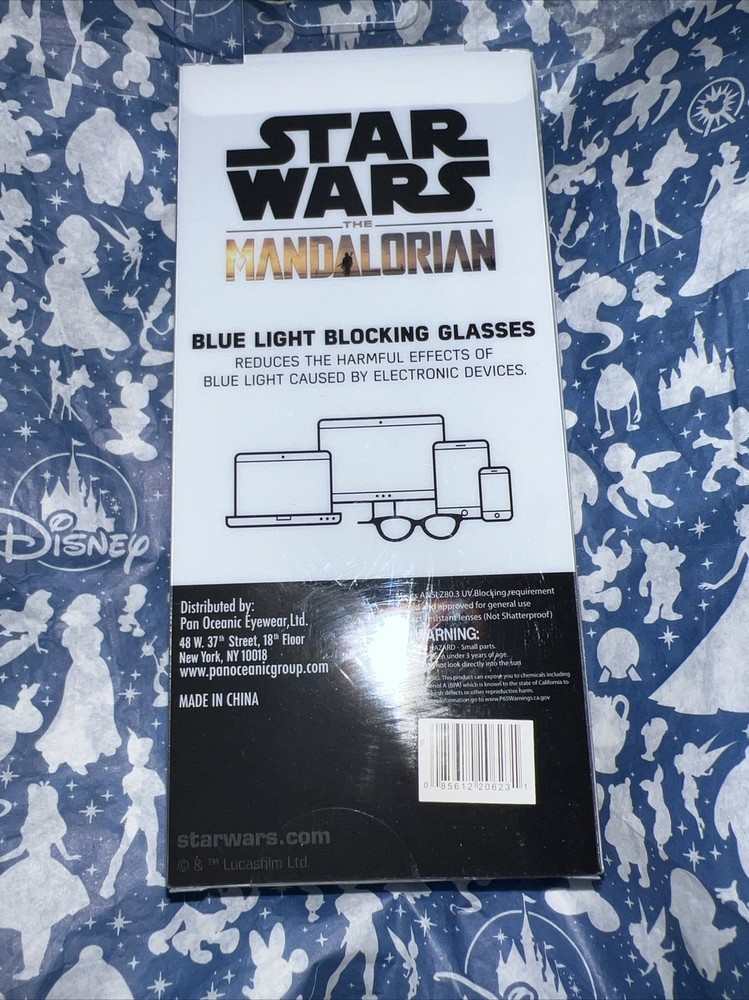 Disney STAR WARS MANDALORIAN BLUE LIGHT BLOCKING GLASSES & POUCH SET