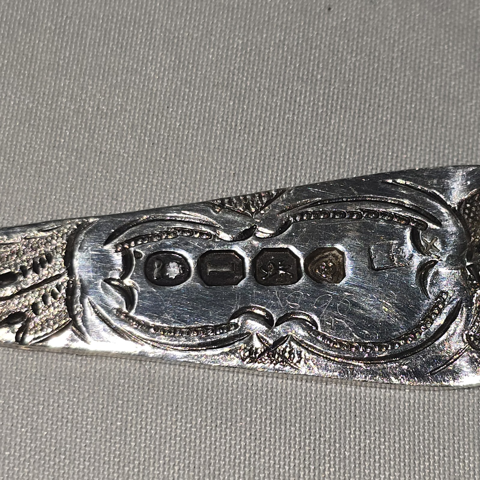 Charles Eley English sterling spoon 1800s bonbon fruit spoons With Lion Crest