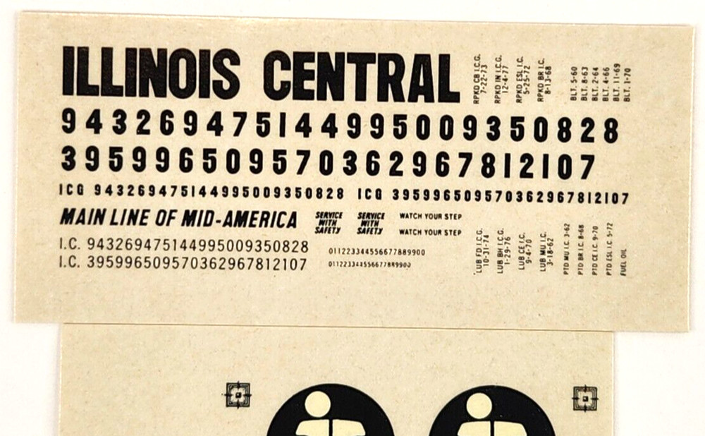 Champ HO Decals #HC-623 Illinois Central Caboose Split-Rail Herald